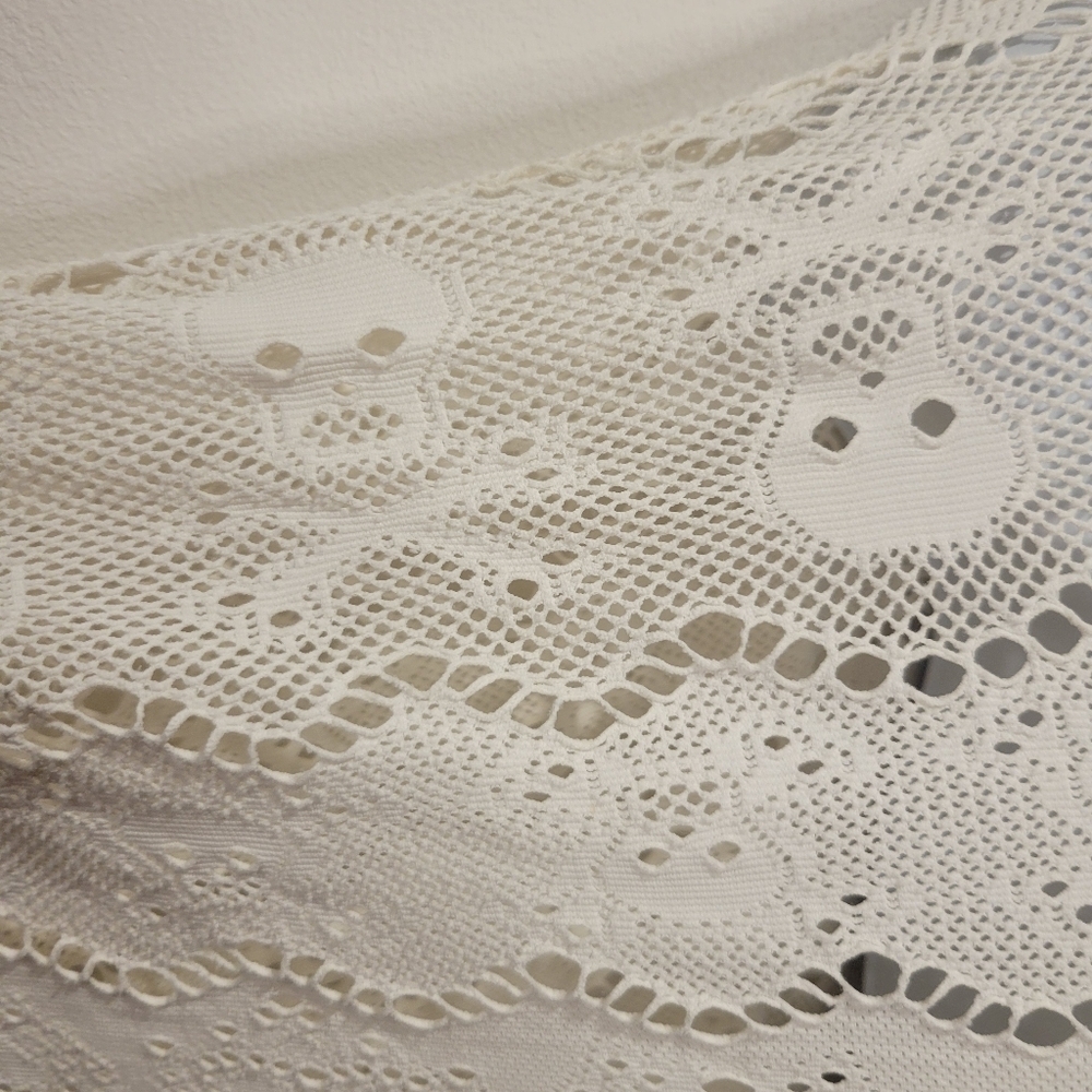 Letarte Handmade Size M White Skull Lace Beach Swim Cover Up - Picture 3 of 6